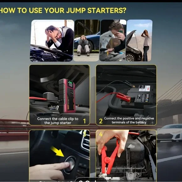 Red Jump Starter and Air Inflator - Picture 4 of 8